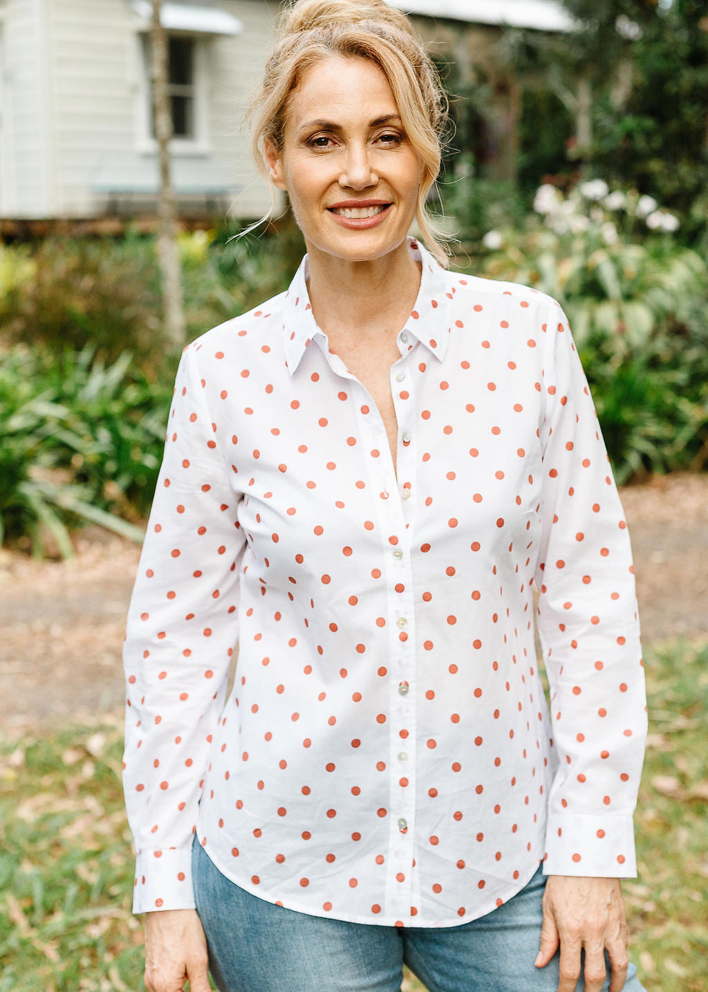 Cotton Spot Shirt - Terracotta