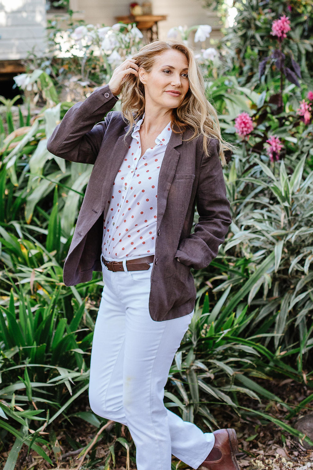 Cotton Spot Shirt - Terracotta
