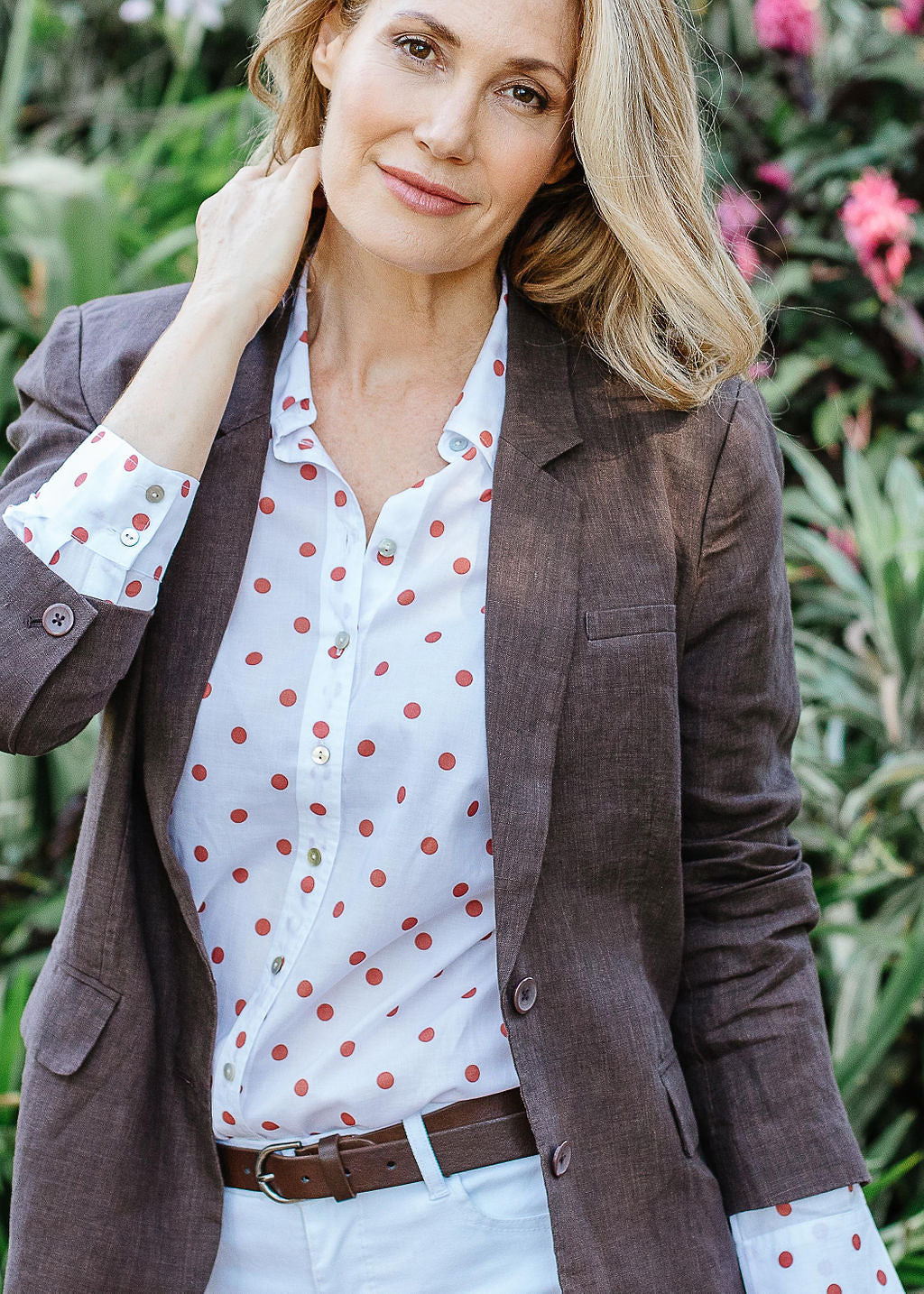 Cotton Spot Shirt - Terracotta