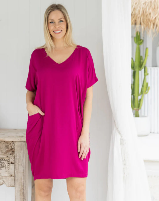 Pocket Dress - Magenta