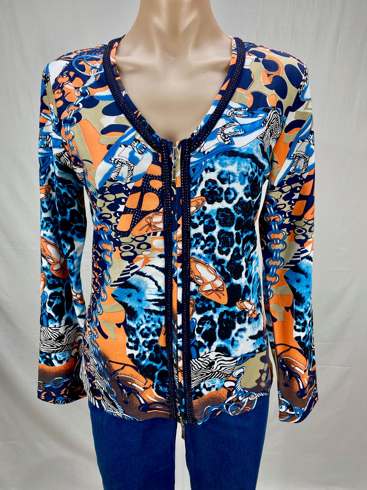 Double Zip Jacket  - Navy