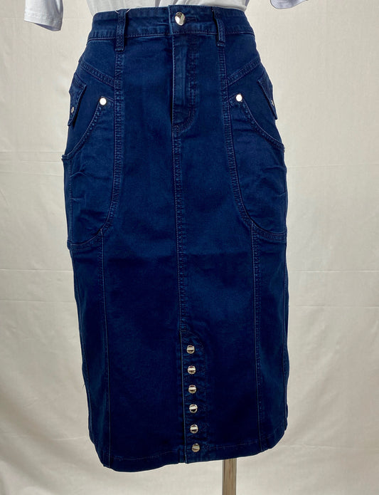 Button Skirt - Navy