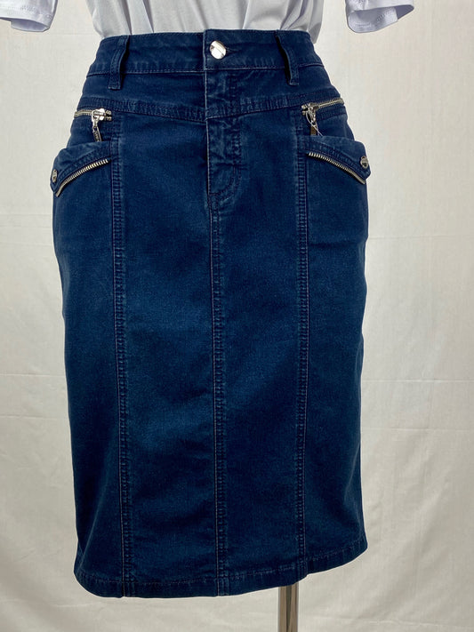 Zip Skirt - Navy