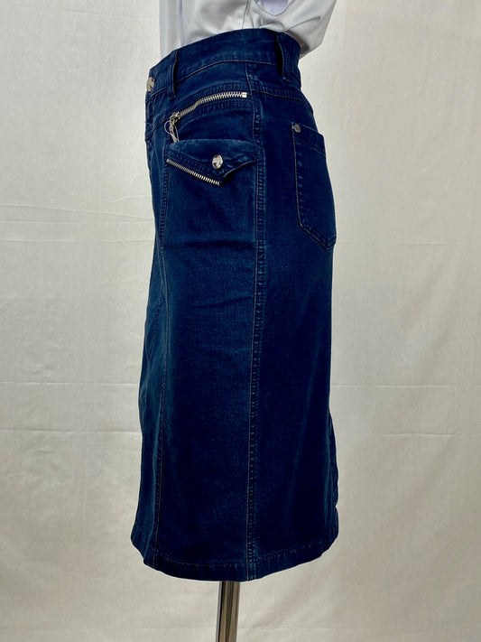 Zip Skirt - Navy