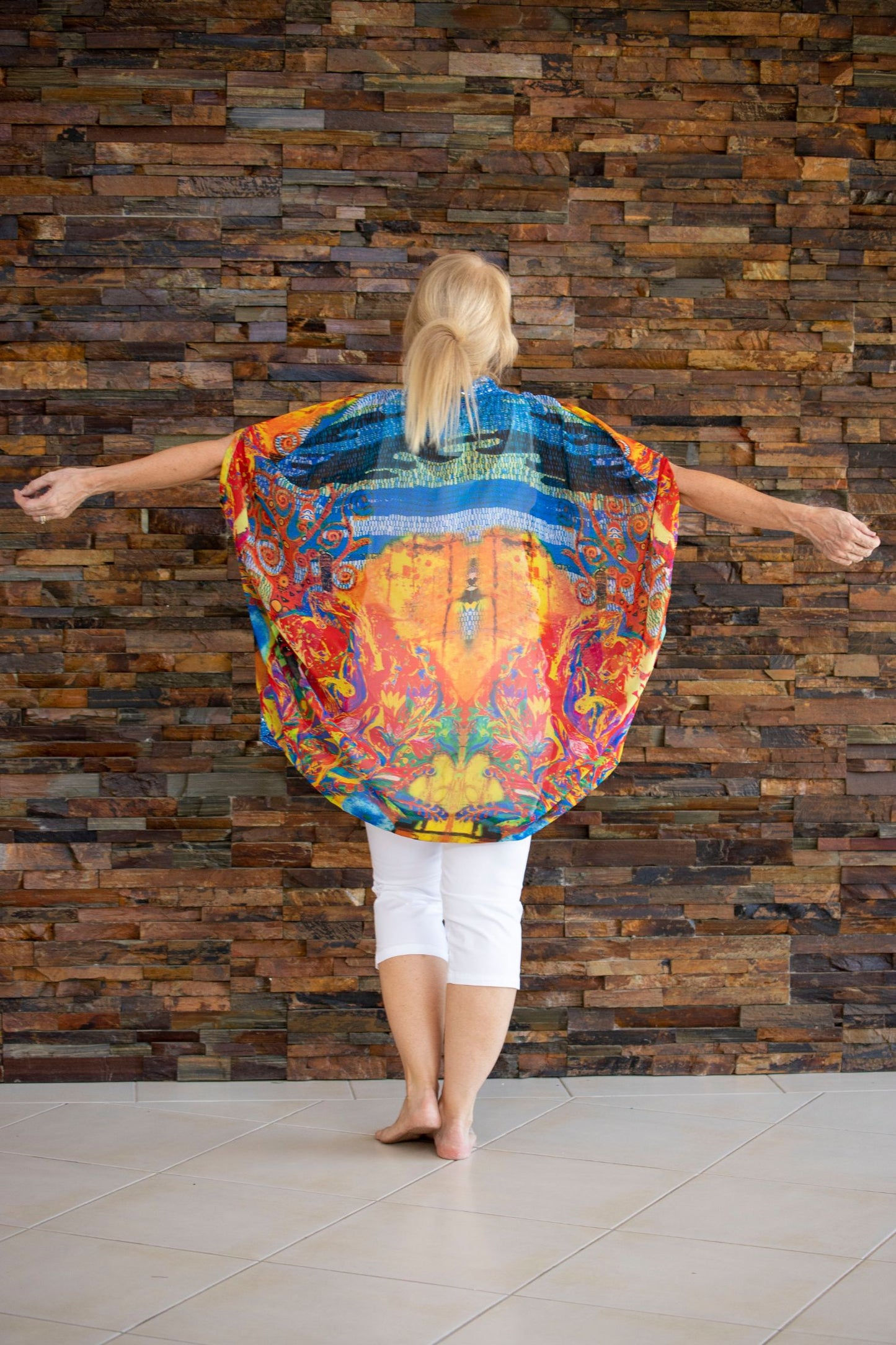 Beaded Cape - Tapestry Print
