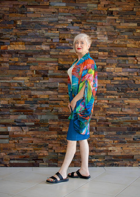 Beaded Cape - Phoenix Print