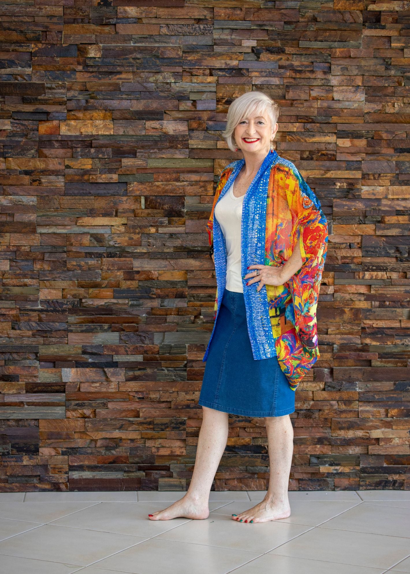 Beaded Cape - Tapestry Print