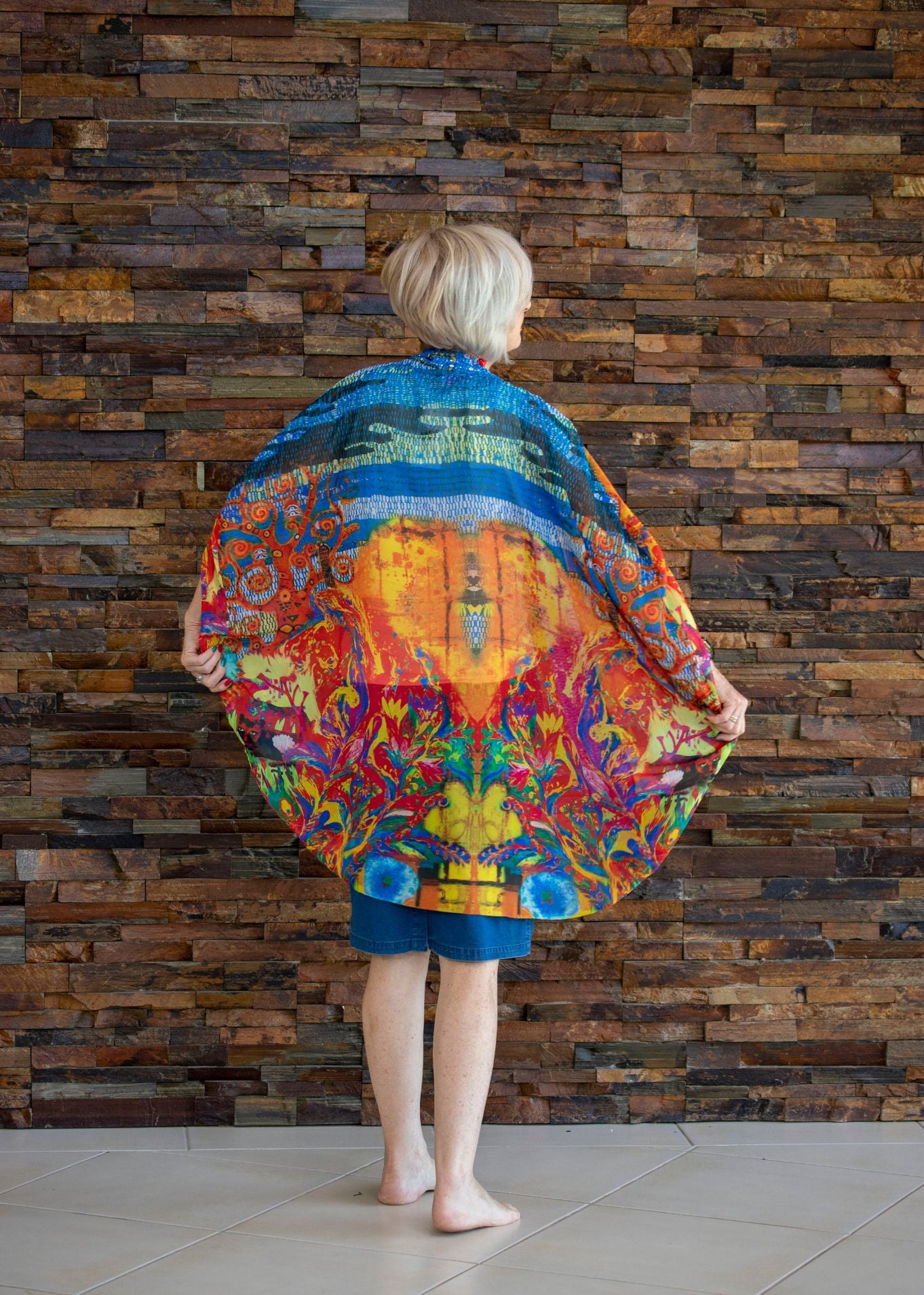 Beaded Cape - Tapestry Print
