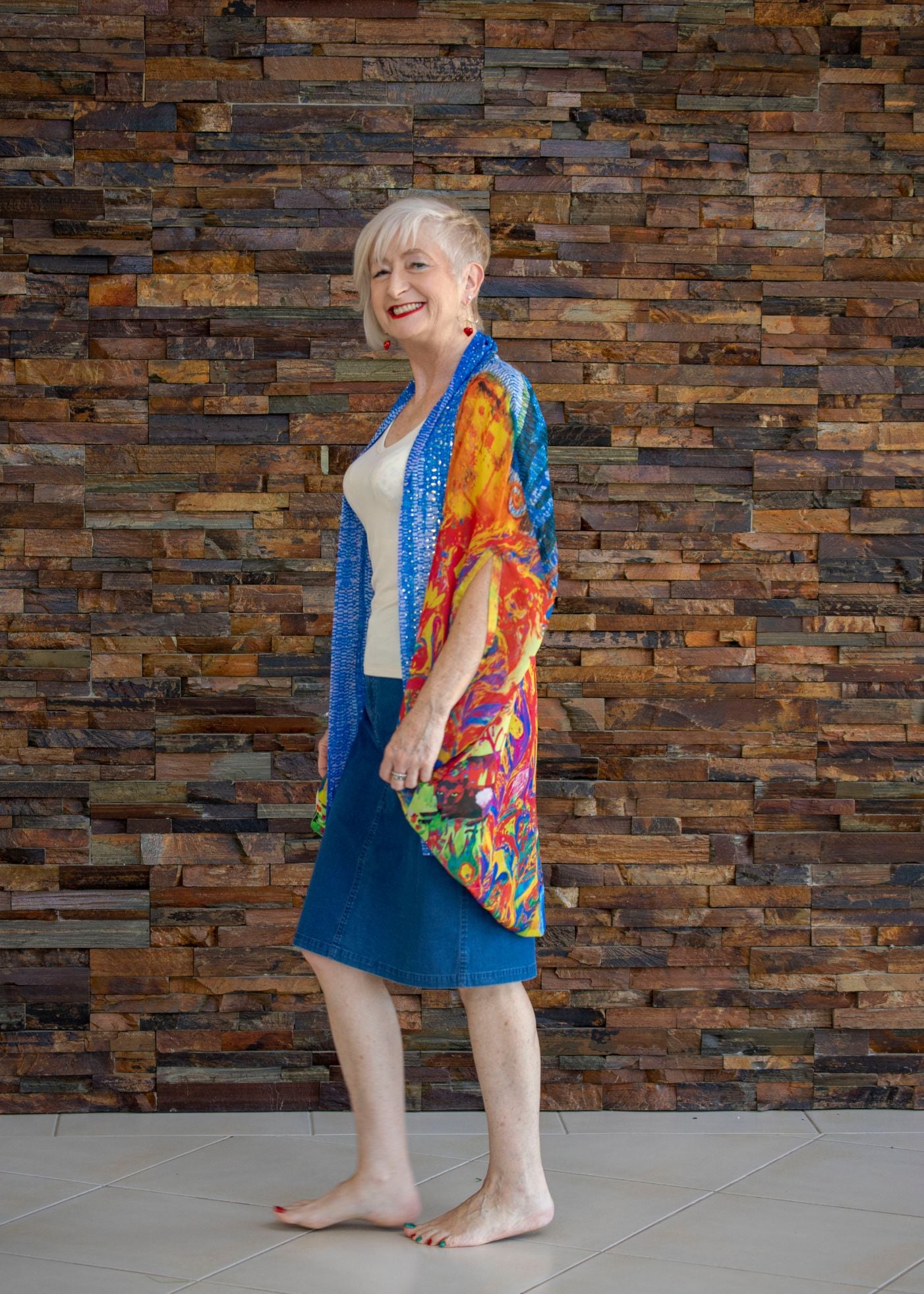 Beaded Cape - Tapestry Print