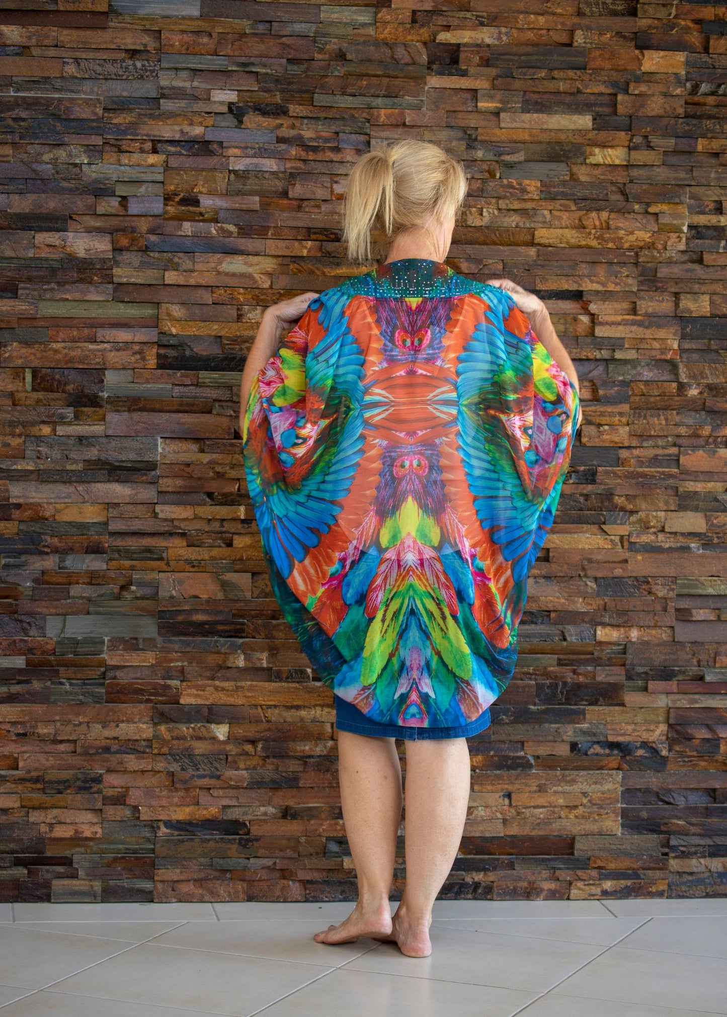 Beaded Cape - Phoenix Print