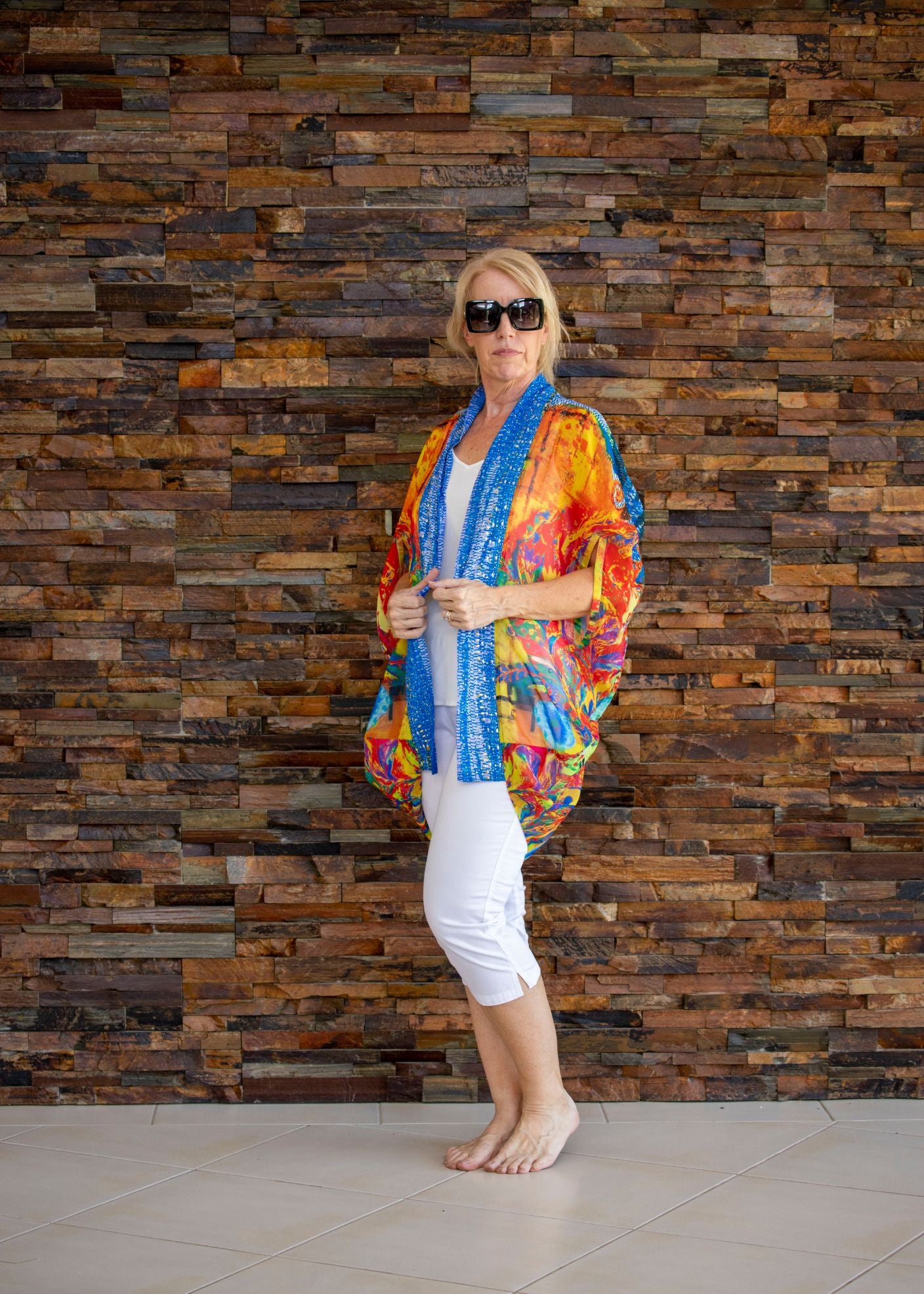 Beaded Cape - Tapestry Print