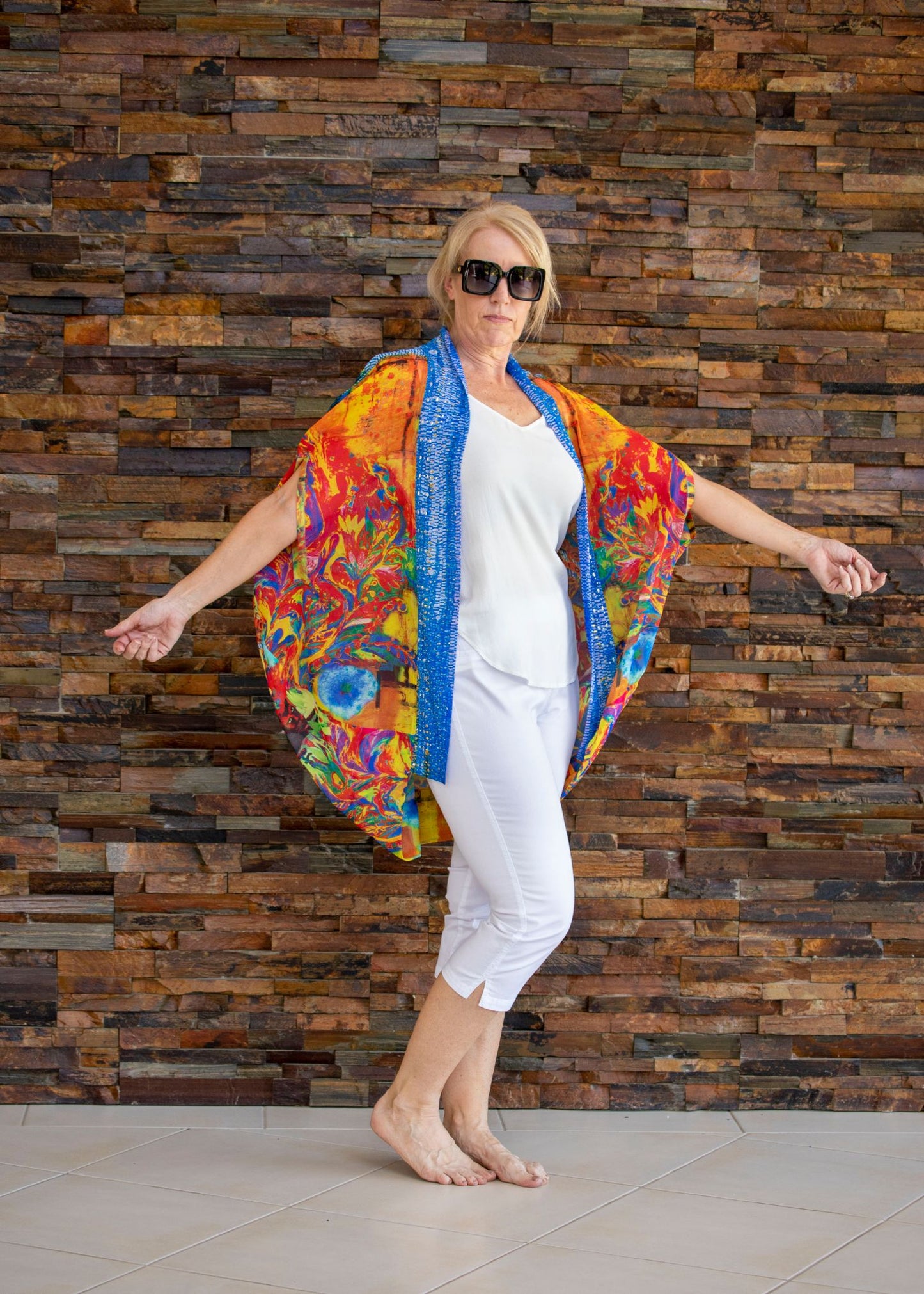 Beaded Cape - Tapestry Print