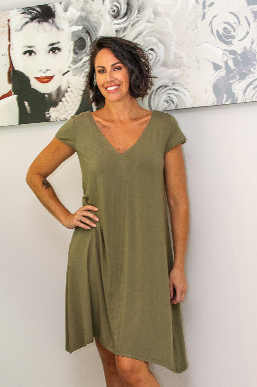 Back Strap Dress - Khaki