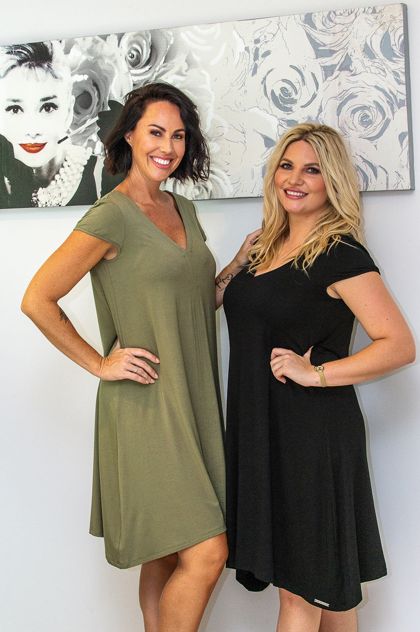 Back Strap Dress - Khaki