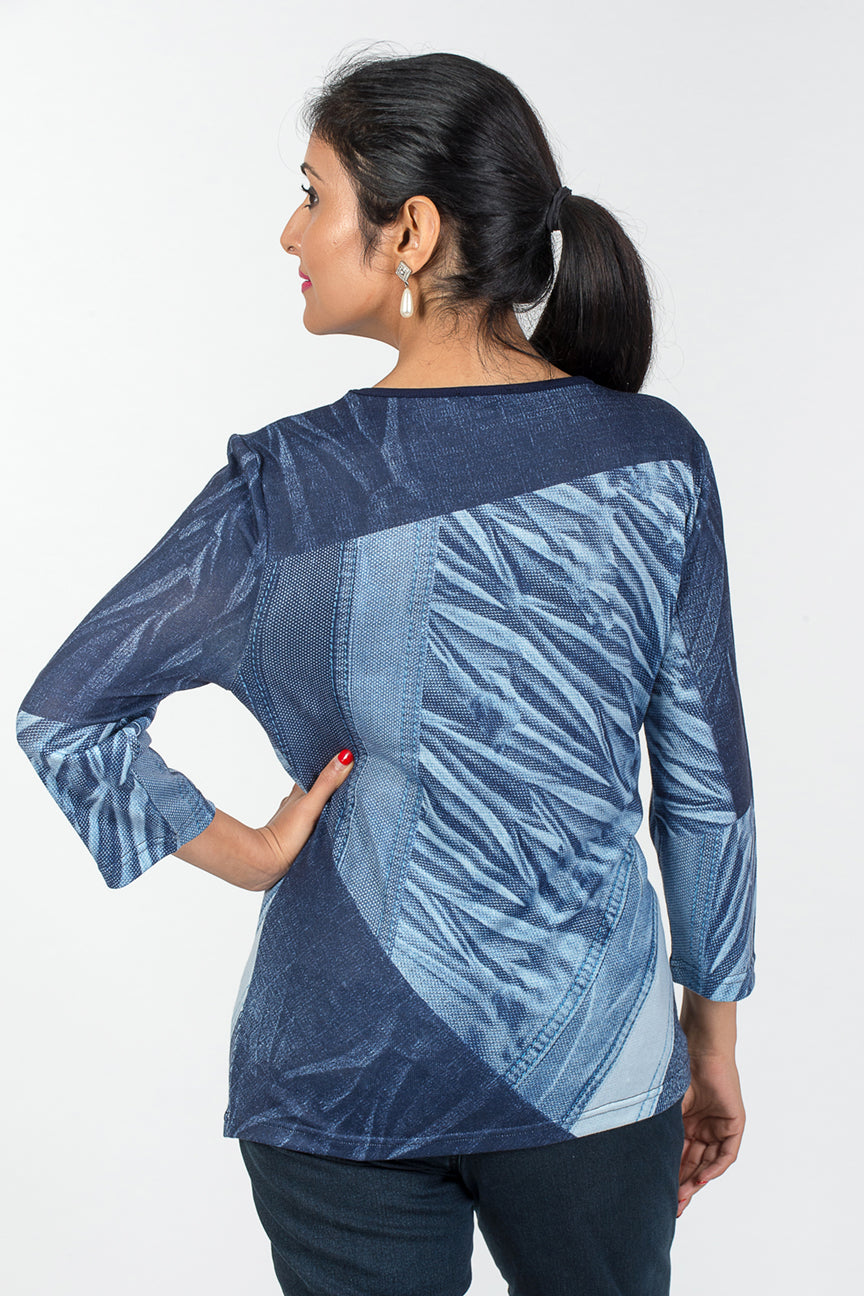 Print Top - Navy